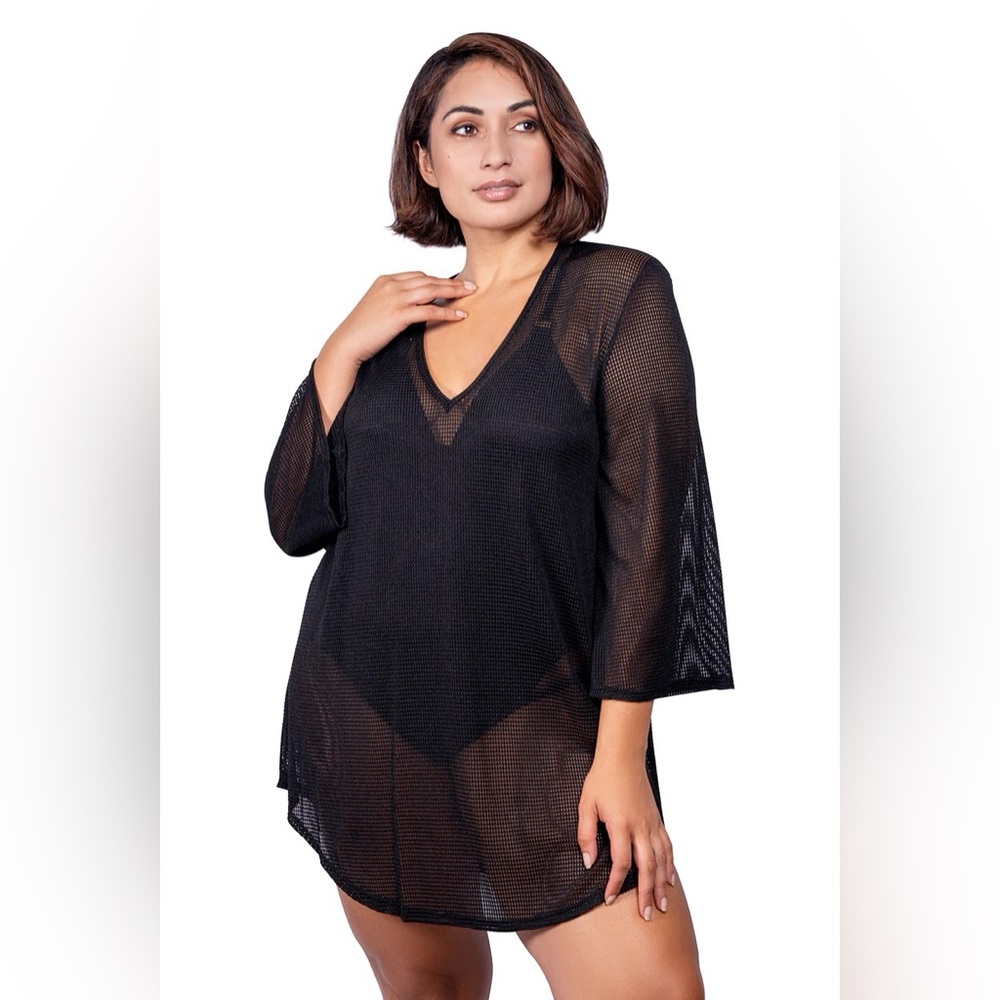 Jordan Taylor V-Neck Bell Sleeve Tunic Beach Summer Cover Up in Size Medium